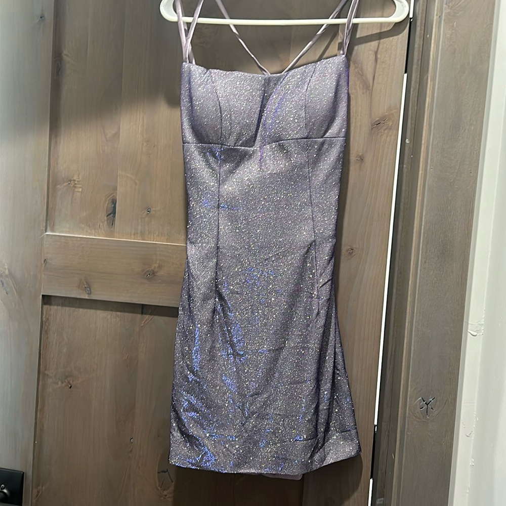 light purple, sparkly homecoming dress